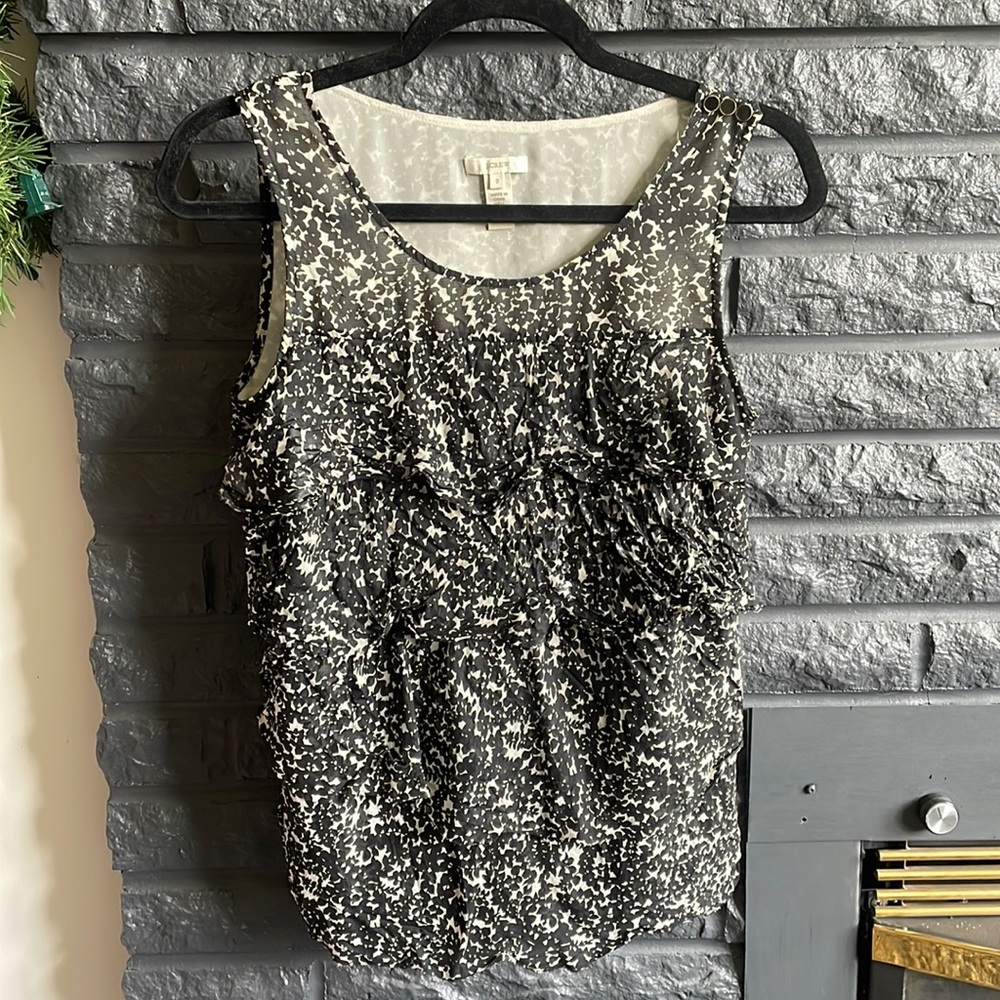 J. CREW Ruffled 100% Silk Top Size 0